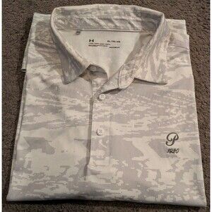 Under Armour Noise Camo White / Gray Golf Polo Shirt Men's XL
